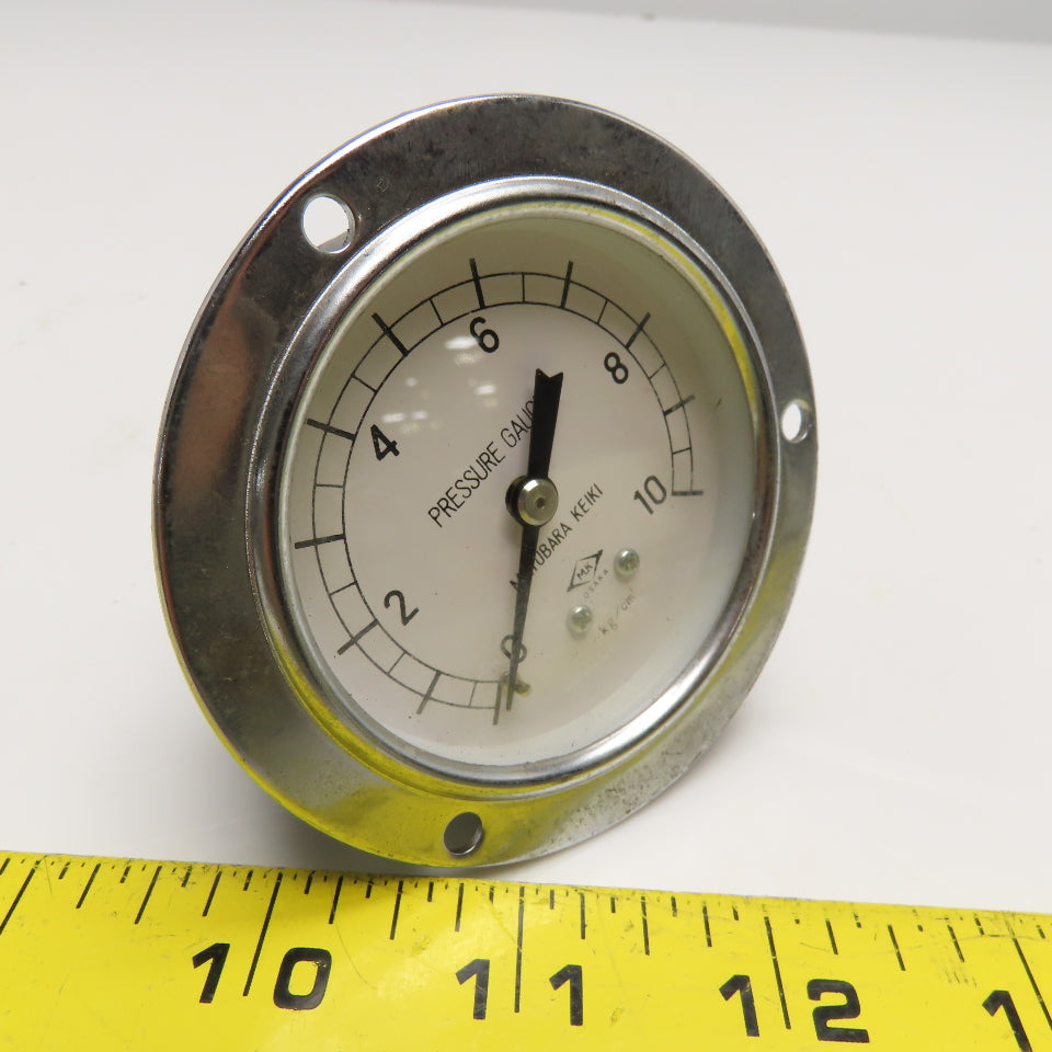 Matubara Keiki 0-10 kg/cm3 Pressure Gauge 7/16-20 (-14) SAE Back Port