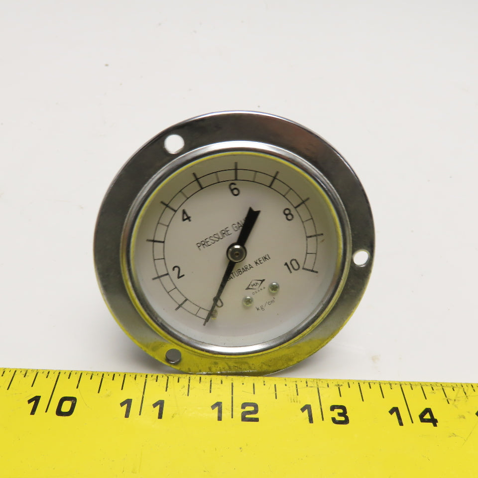 Matubara Keiki 0-10 kg/cm3 Pressure Gauge 7/16-20 (-14) SAE Back Port