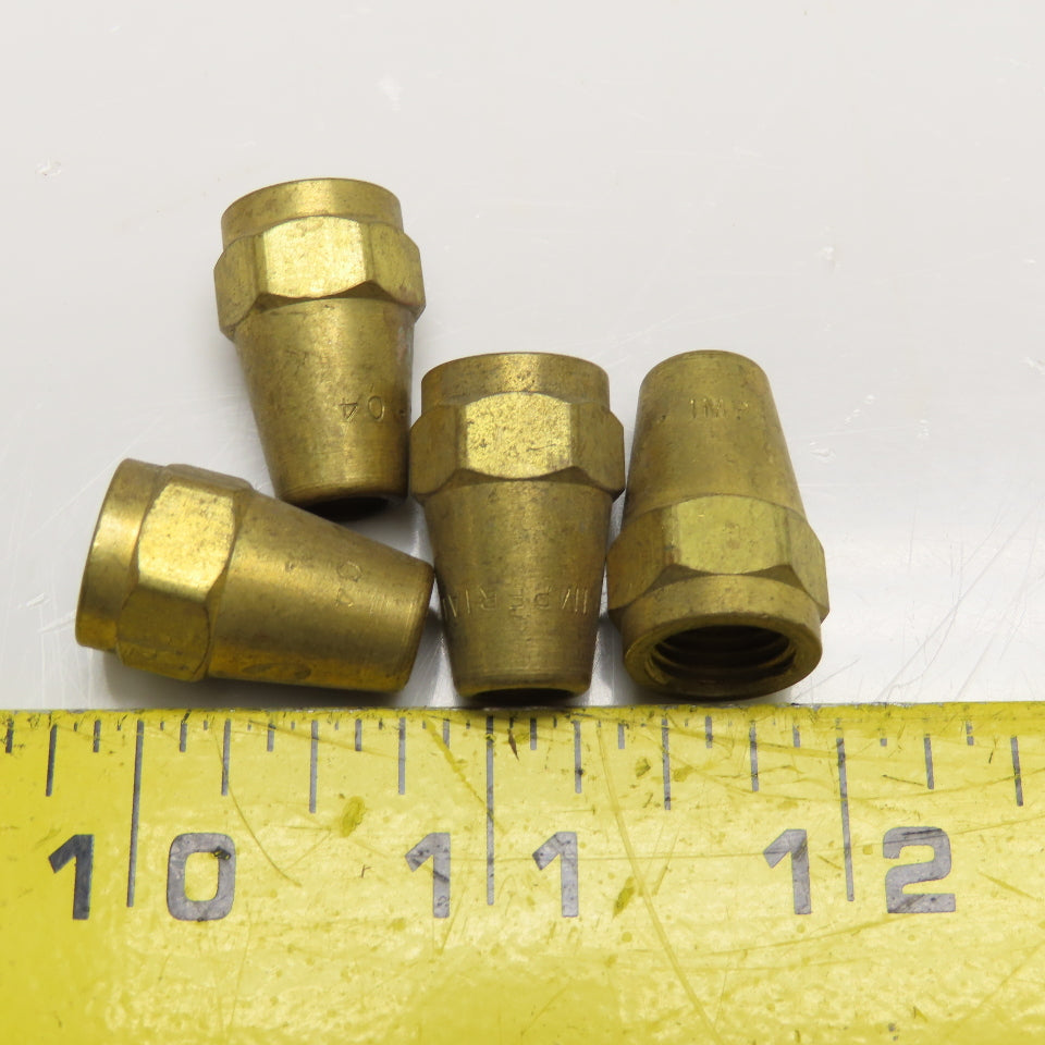Parker 41FL4-4 1/4" Brass Flare Nut 45° Lot Of 4