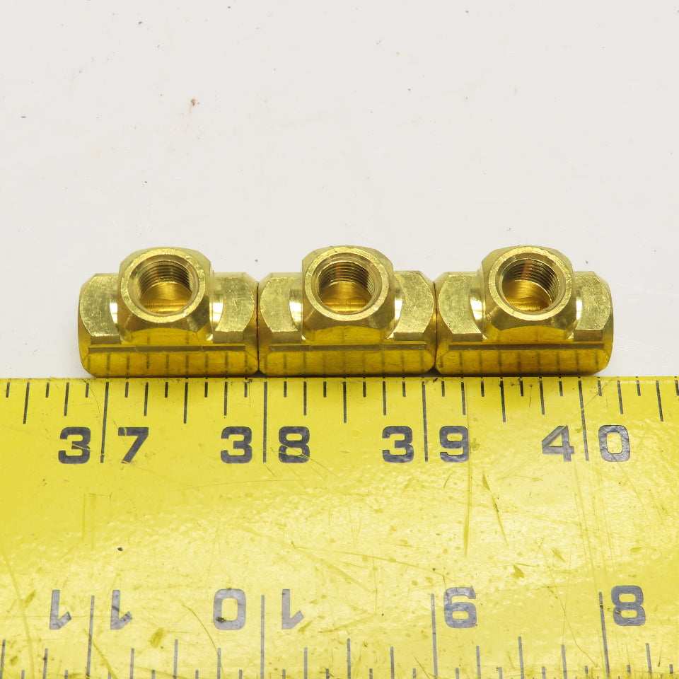 1/8" x 1/8" x 1/8" NPT Brass TEE Fitting Lot Of 3
