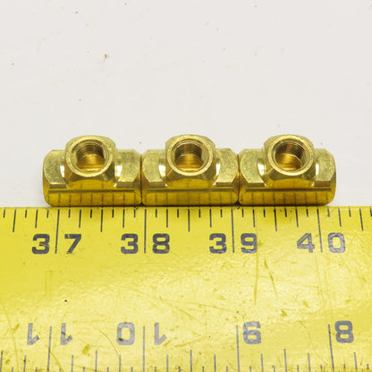 1/8" x 1/8" x 1/8" NPT Brass TEE Fitting Lot Of 3