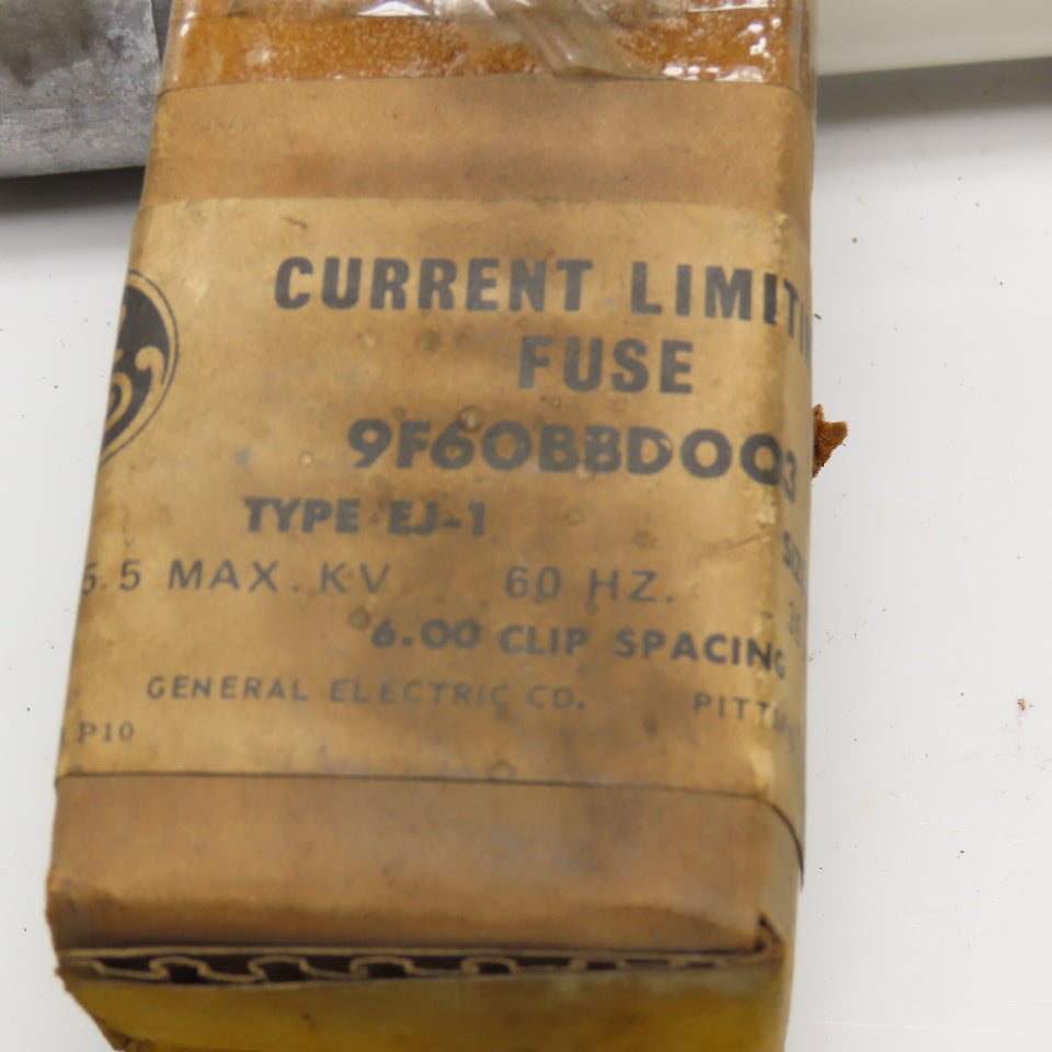 General Electric 9F60 BBD003 Type EJ-1 3E Amp Size B Current Limiting Fuse NOS
