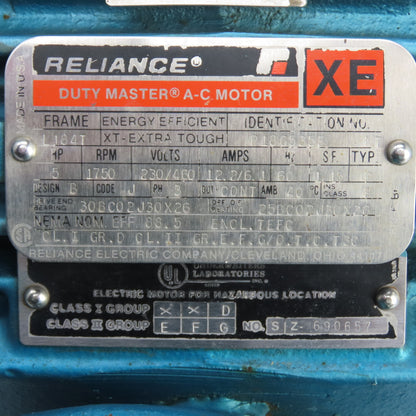 Reliance P18G3259T L184T 5HP Electric Motor 230/460V 3Ph 1750RPM L184T Fr.