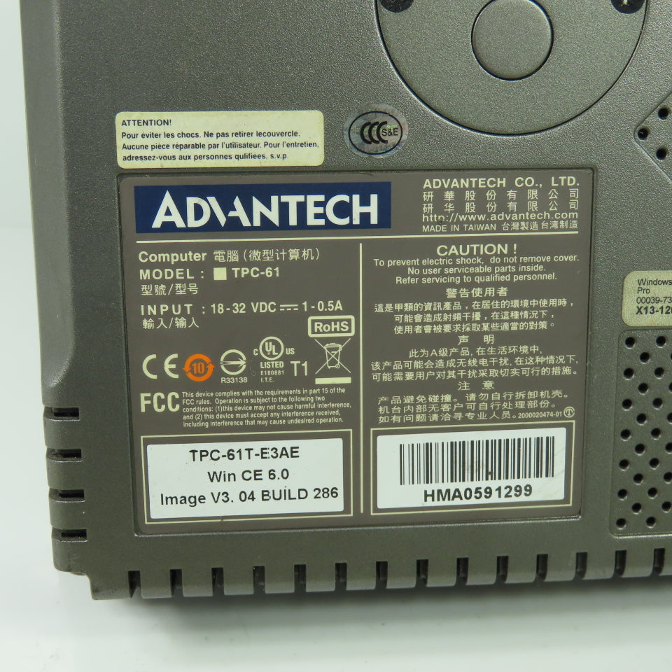 Advantech TPC-61 Operator Interface Touch Control Panel 18-23VDC 1-0.5A