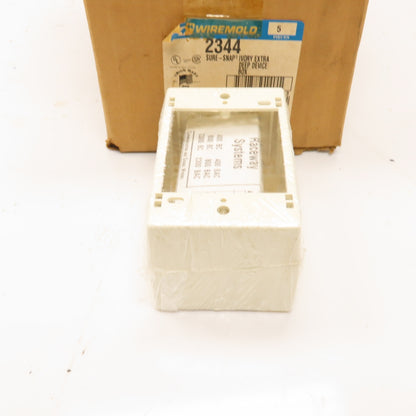 Wiremold 2344 Sure-Snap Ivory Extra Deep Device Box 1 Gang Lot Of 5
