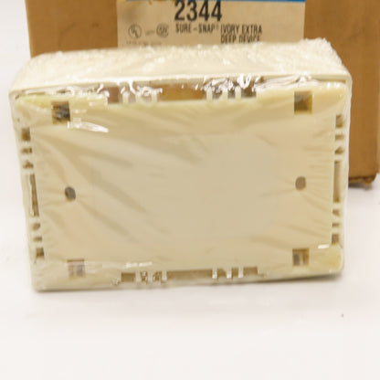 Wiremold 2344 Sure-Snap Ivory Extra Deep Device Box 1 Gang Lot Of 5
