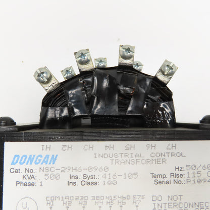 Dongan NSC-29H6-0960 190-575V Pri. .500kVa 120/110-115V Sec. Transformer