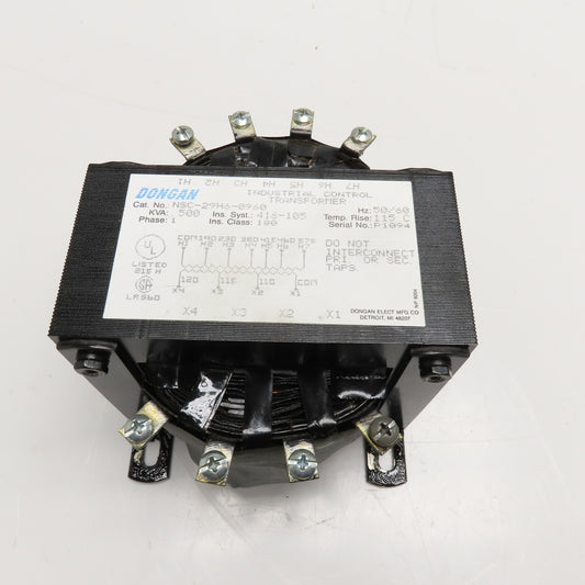 Dongan NSC-29H6-0960 190-575V Pri. .500kVa 120/110-115V Sec. Transformer