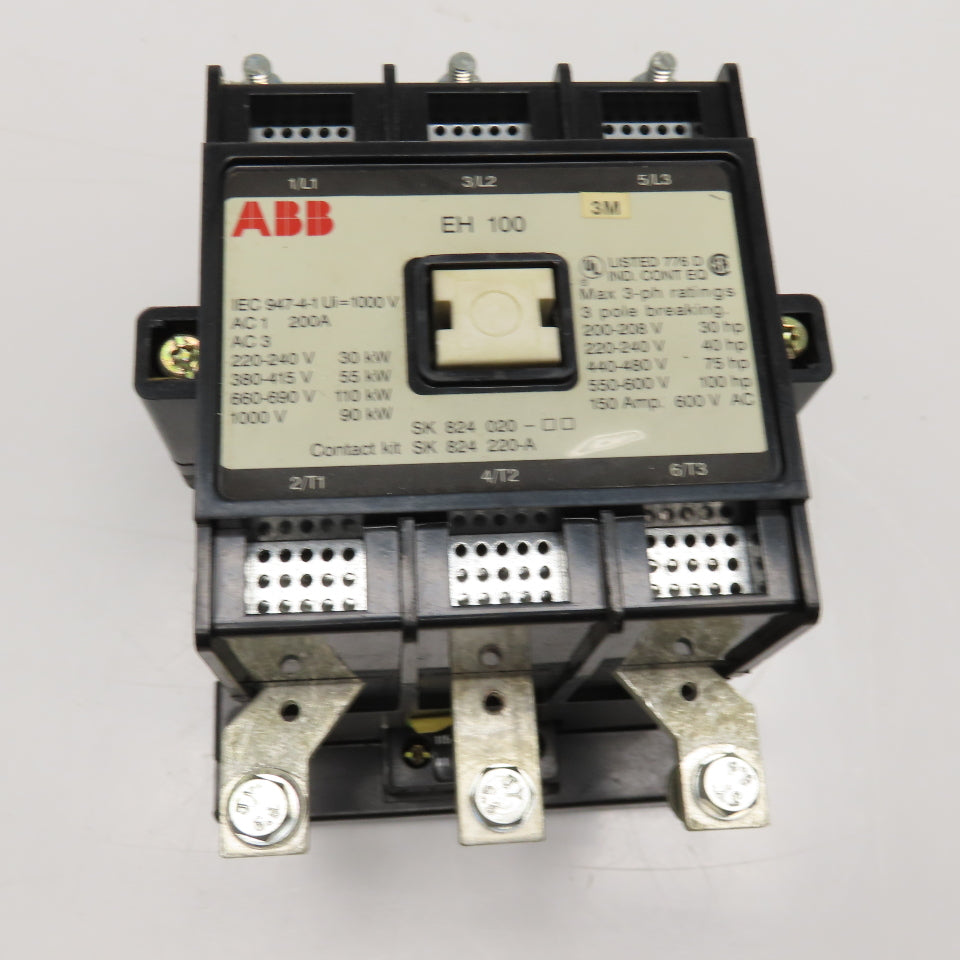 ABB EH 100 600VAC 170A 150Hp Max Magnetic Contactor 115-127V Coil