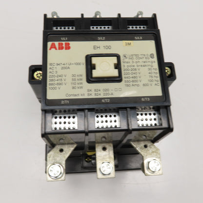 ABB EH 100 600VAC 170A 150Hp Max Magnetic Contactor 115-127V Coil