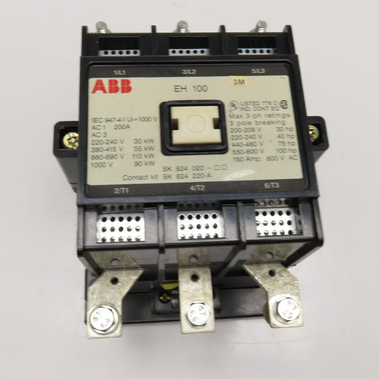 ABB EH 100 600VAC 170A 150Hp Max Magnetic Contactor 115-127V Coil
