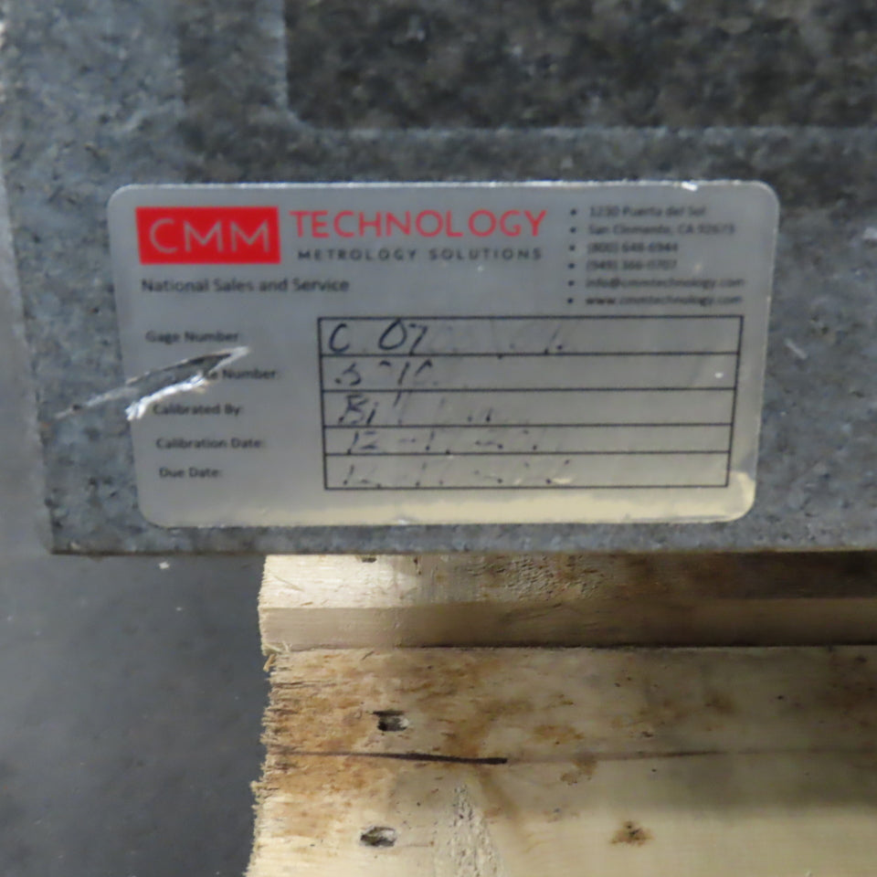 50" x 36" x 5" Thick Black Granite Surface Inspection Plate W/ Levelers & Holes