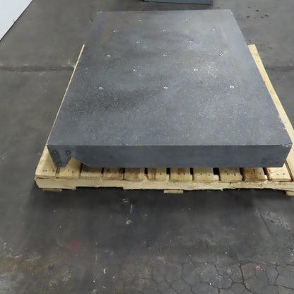 50" x 36" x 5" Thick Black Granite Surface Inspection Plate W/ Levelers & Holes