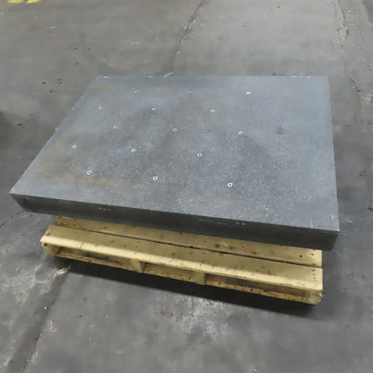 50" x 36" x 5" Thick Black Granite Surface Inspection Plate W/ Levelers & Holes