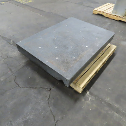 50" x 36" x 5" Thick Black Granite Surface Inspection Plate W/ Levelers & Holes