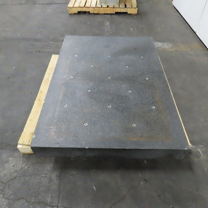 50" x 36" x 5" Thick Black Granite Surface Inspection Plate W/ Levelers & Holes