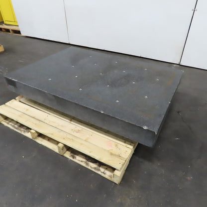 50" x 36" x 5" Thick Black Granite Surface Inspection Plate W/ Levelers & Holes