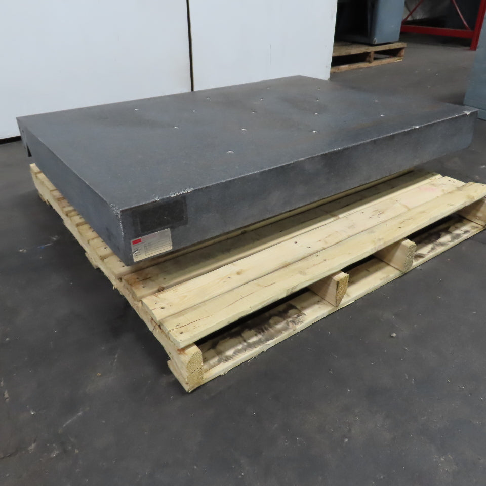 50" x 36" x 5" Thick Black Granite Surface Inspection Plate W/ Levelers & Holes
