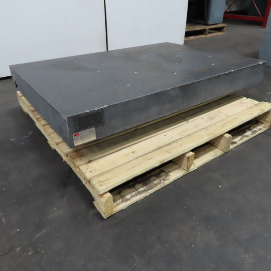 50" x 36" x 5" Thick Black Granite Surface Inspection Plate W/ Levelers & Holes