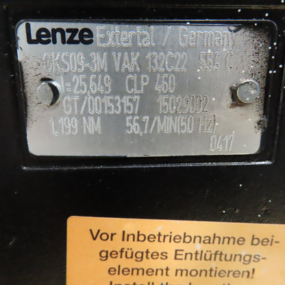 Lenze GKS09-3M VAK 132C22 554 C 25.6:1 Helical-Bevel Gear Motor 68.4RPM 7kW 3PH