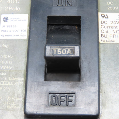 Fuji BU-FSB 150A 600VAC 2 Pole Circuit Breaker W/ Shunt Trip