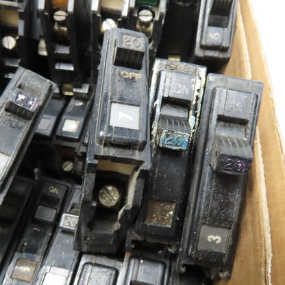 Square D Q0B 20A 120/240V Single Pole Non Indicated Used Circuit Breaker Lot/110