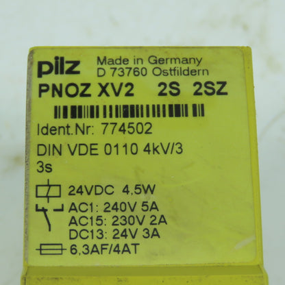 Pilz 774502 PNOZ XV2 2S 2SZ Safety Relay 24VDC
