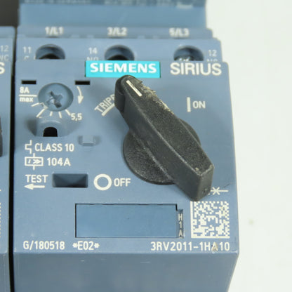 Siemens 3RT2017-1AK61 3RV2011-1HA10 Motor Starter Protector & Contactor Lot/4