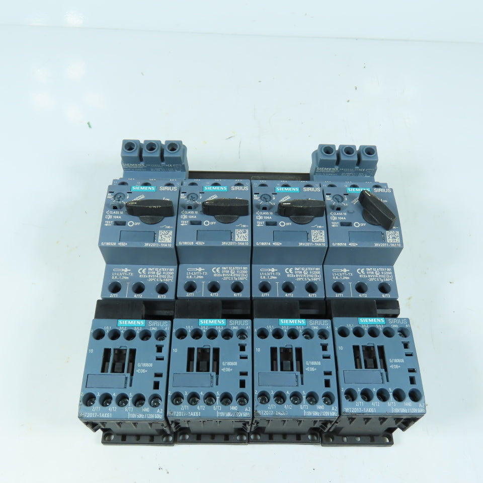 Siemens 3RT2017-1AK61 3RV2011-1HA10 Motor Starter Protector & Contactor Lot/4