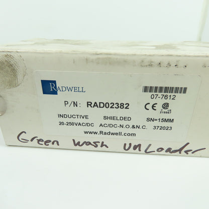 Radwell RAD02382 Proximity Switch SN=15mm 20-250V AC/DC