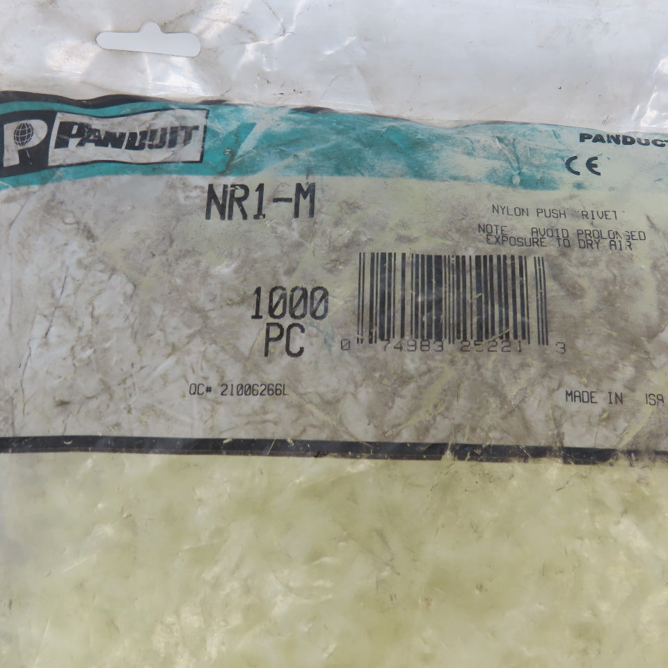 Panduit NR1-M Nylon Push Rivet NOS Bag of 1000