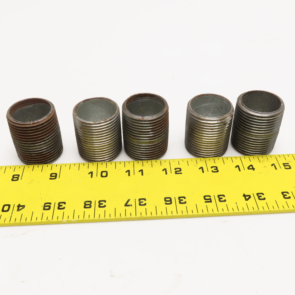1" NPT x 1-1/2" Close Galvanized Pipe Nipple Lot Of 5