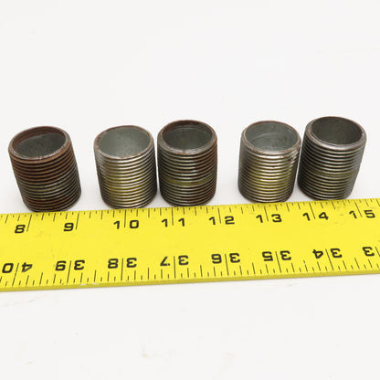 1" NPT x 1-1/2" Close Galvanized Pipe Nipple Lot Of 5