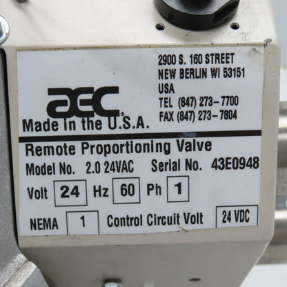 AEC PURGE 2.0 Remote Proportioning Valve 24VDC (Needs New Tips)