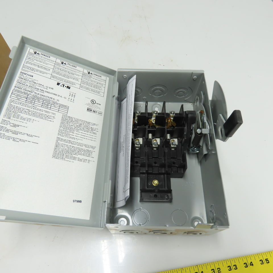 Eaton DG321UGB Ser B 30A Fusible Safety Disconnect Switch 240VAC 3-Pole