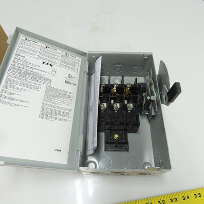 Eaton DG321UGB Ser B 30A Fusible Safety Disconnect Switch 240VAC 3-Pole