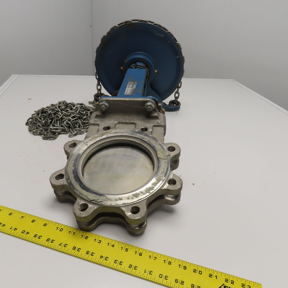 DeZurik 9260375 6" Stainless Steel Gate Valve Manual Wheel Chain Actuated 450°F