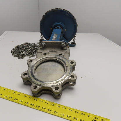 DeZurik 9260375 6" Stainless Steel Gate Valve Manual Wheel Chain Actuated 450°F