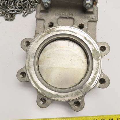 DeZurik 9260375 6" Stainless Steel Gate Valve Manual Wheel Chain Actuated 450°F