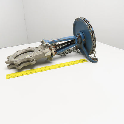 DeZurik 9260375 6" Stainless Steel Gate Valve Manual Wheel Chain Actuated 450°F
