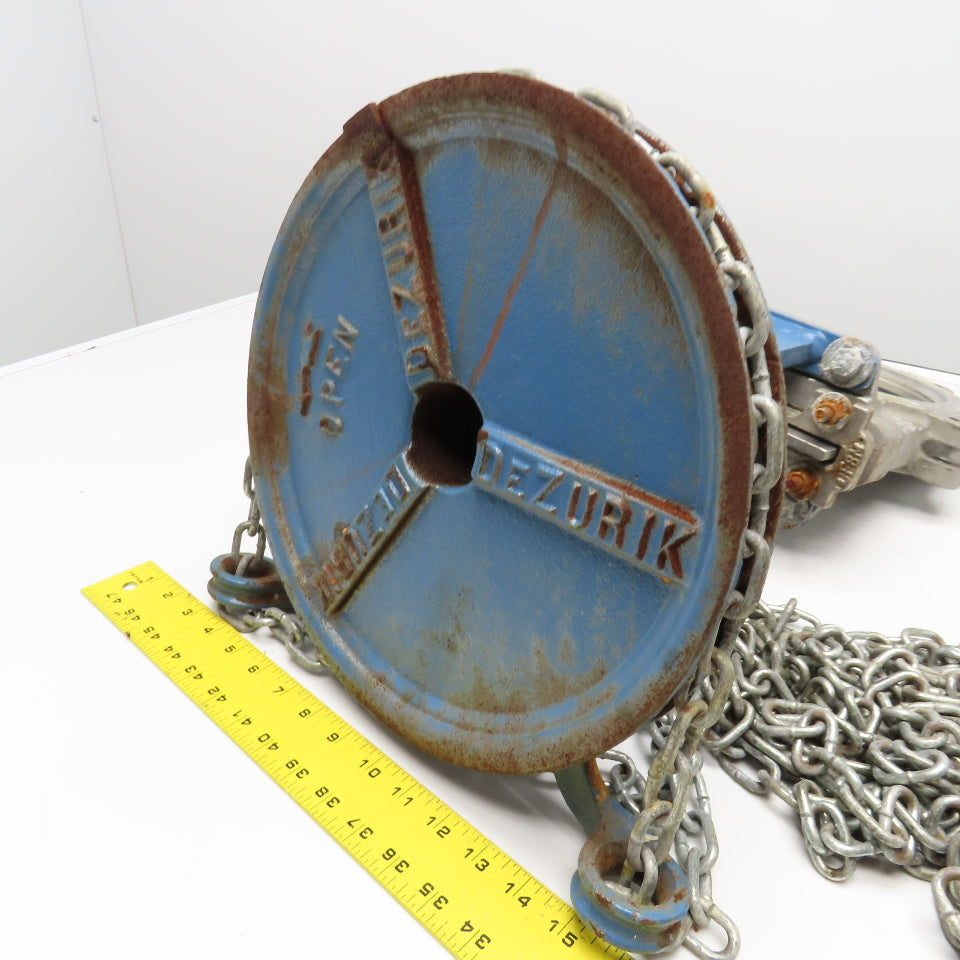 DeZurik 9260375 6" Stainless Steel Gate Valve Manual Wheel Chain Actuated 450°F
