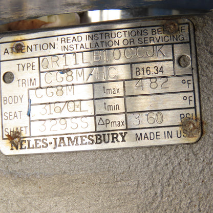 Jamsebury QR11LB10CCJK 6" Stainless Steel Q-Trim Ball Valve Quadra-Powr II