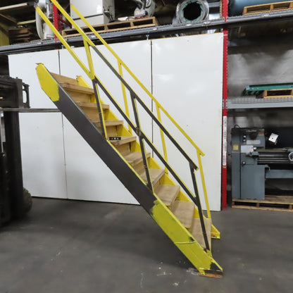 Industrial 9-Step Steel Stairs Ladder 36" Wide Step 83" H Top Step 9" Risers