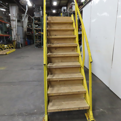 Industrial 9-Step Steel Stairs Ladder 36" Wide Step 83" H Top Step 9" Risers
