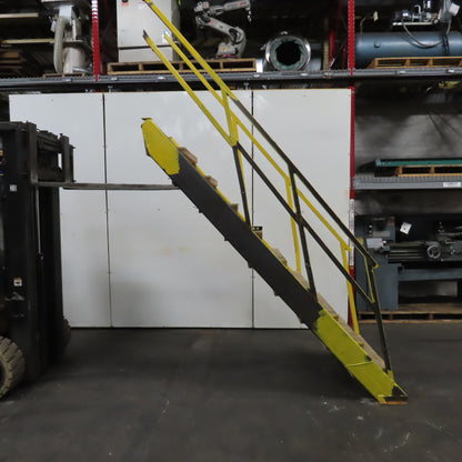 Industrial 9-Step Steel Stairs Ladder 36" Wide Step 83" H Top Step 9" Risers