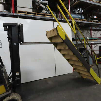 Industrial 9-Step Steel Stairs Ladder 36" Wide Step 83" H Top Step 9" Risers