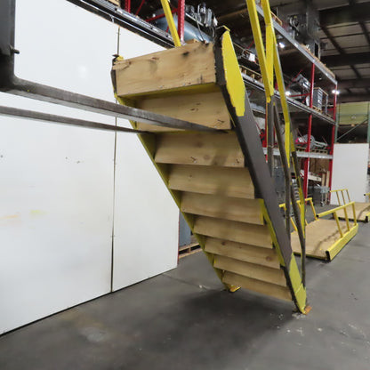 Industrial 9-Step Steel Stairs Ladder 36" Wide Step 83" H Top Step 9" Risers