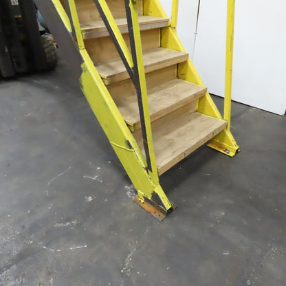 Industrial 9-Step Steel Stairs Ladder 36" Wide Step 83" H Top Step 9" Risers