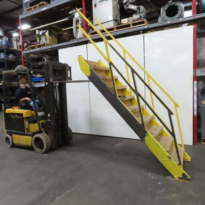 Industrial 9-Step Steel Stairs Ladder 36" Wide Step 83" H Top Step 9" Risers