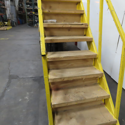 Industrial 9-Step Steel Stairs Ladder 36" Wide Step 81" H Top Step 9" Risers